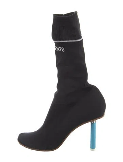 Pre-owned Vetements Ankle Socks Boots Sock Boots In Black