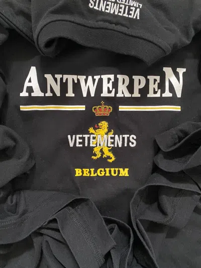 Pre-owned Vetements Antwerpen Oversized Logo Tee In Black