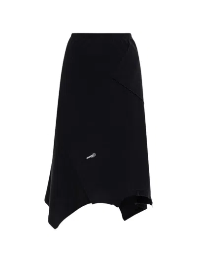 Vetements Asymmetric Midi Skirt In Black