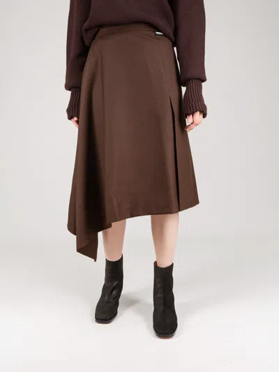 Vetements Asymmetric Tailo Skirt In Brown