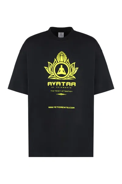 Vetements Avatar Cotton T-shirt In Black