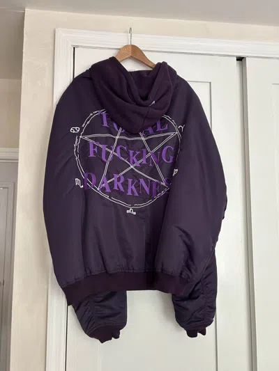 Pre-owned Vetements Aw16 Tfd Homme Oversized Bomber In Purple