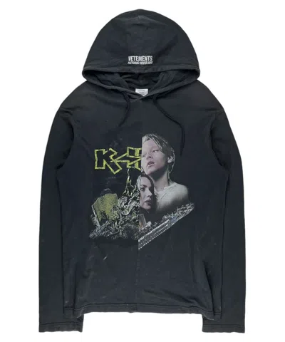 Pre-owned Vetements Aw17  Titanic K-hole Split Logo Tshirt Hoodie In Black