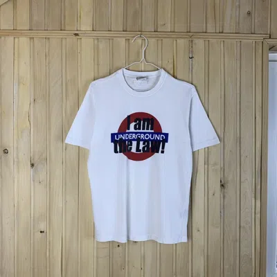 Pre-owned Vetements Aw19 I Am Underground The Law Tee Big Logo In White