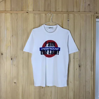 Pre-owned Vetements Aw19 I Am Underground The Law Tee Bug Logo In White