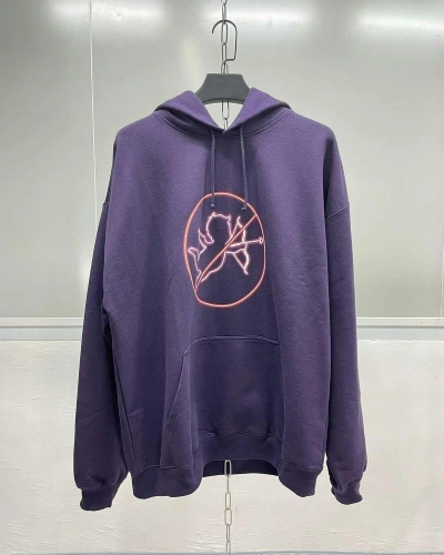 Pre-owned Vetements (new) Aw21 “this Is No Time For Romance” Hoodie In Purple