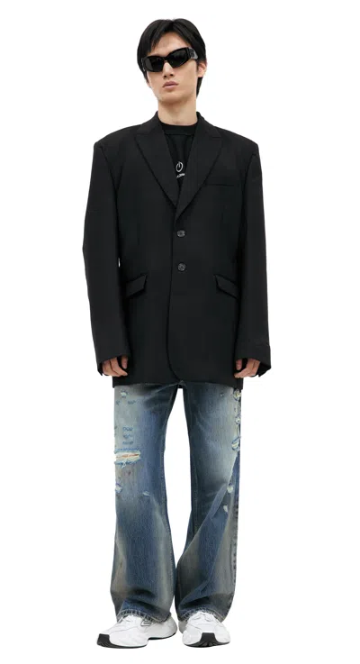 Vetements Back Embroidered Jacket In Black