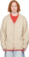 Vetements Beige Classic Pearl Button Cardigan In Taupe