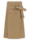Vetements Deconstructed Trenchcoat Skirt With Belted High Waist In Beige