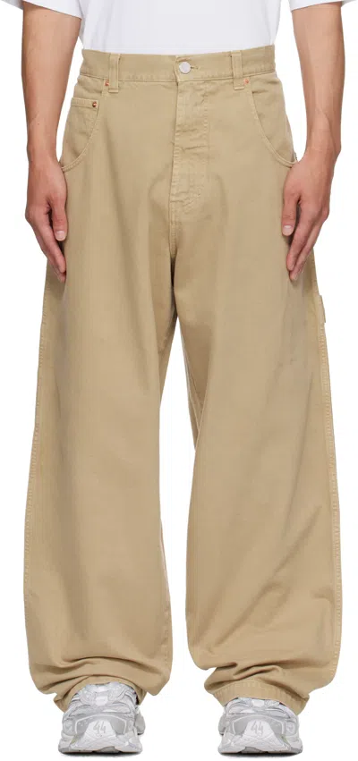 Vetements Beige Hip-hop Jeans In Gold