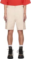Vetements Beige Twill Cargo Shorts In Beige