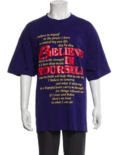 Pre-owned Vetements 'believe In Yourself' Graphic Print T-shirt In Purple