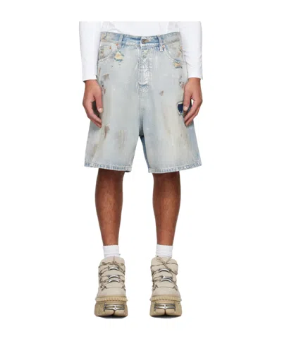 VETEMENTS BELT-LOOP DENIM SHORTS