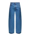 Vetements Mens Blue Cut Reconstructed Wide-leg Denim Jeans In Blue