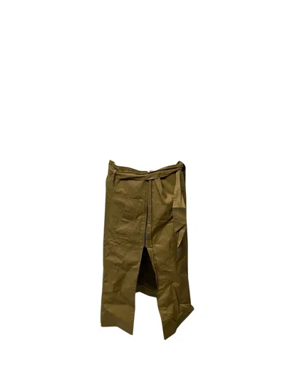 Pre-owned Vetements Belted Asymmetric Skirt In Brown Cotton In Green