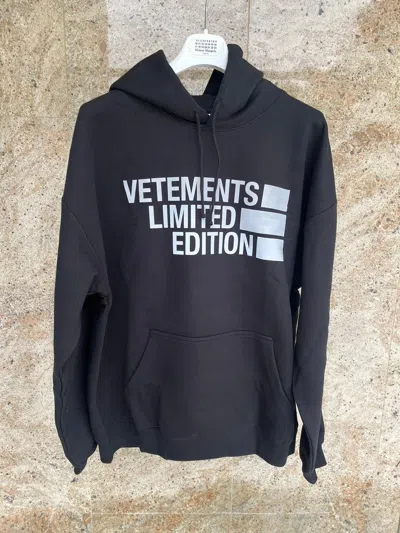 Pre-owned Vetements Big Logo Limited Edition Hoodie In Black