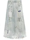 Vetements Blue Trashed Big Shape Jeans In Blue