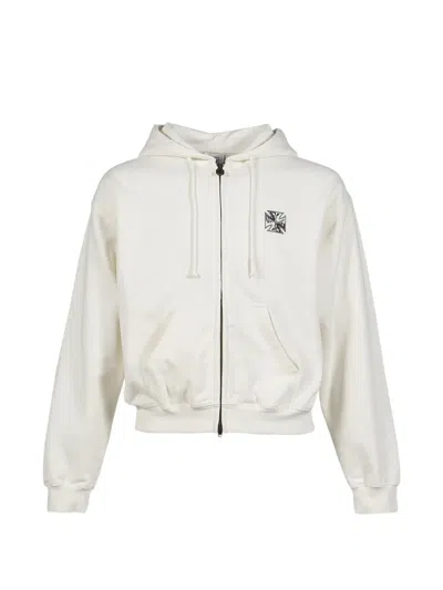 Vetements Biker Cross Hoodie In Neutral