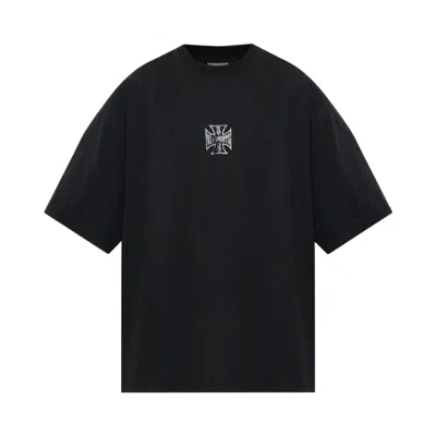 Pre-owned Vetements Biker Cross Logo Boxy T-shirt 'washed Black' | Men's Size M