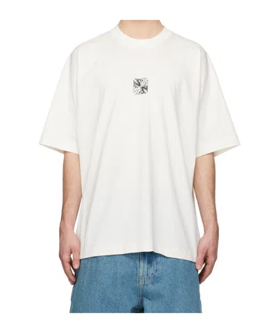 Vetements Biker Cross Logo Crew Neck T-shirt In White