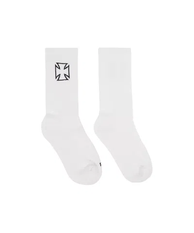 Vetements Biker Cross Socks In White