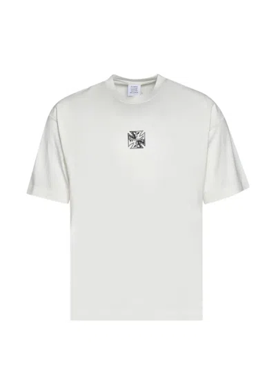 Vetements Biker Cross Logo Crew Neck T-shirt In White