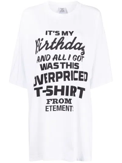 Vetements Birthday Graphic-print T-shirt In Weiss