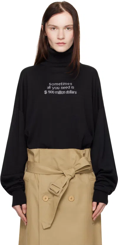 Vetements Black '500 Million Dollars' Turtleneck
