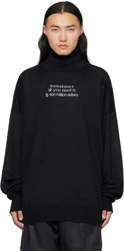 Vetements Black '500 Million Dollars' Turtleneck