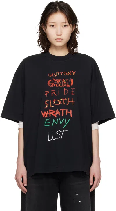 Vetements Black 7 Sins T-shirt