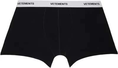 Vetements Black All Over Logo Boxers