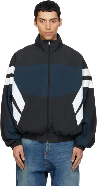 Vetements Logo-embroidered Colour-block Shell Track Jacket In Multi