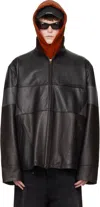 Vetements Patchwork Leather Jacket In Black