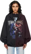 Vetements Black & Burgundy Cradle Of Filth Cut-up Oversized Zip-up Hoodie In Multi