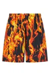 Vetements Multicolor Black & Orange Fire Bermuda Shorts