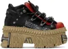 Vetements Black New Rock Edition Platform Sneakers In Black / Logo Print