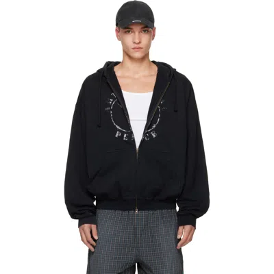 Vetements Artificial Peace Zip-up Hoodie In Black