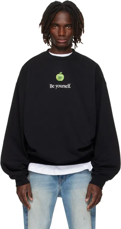 VETEMENTS BLACK 'BE YOURSELF' OVERSIZED SWEATSHIRT