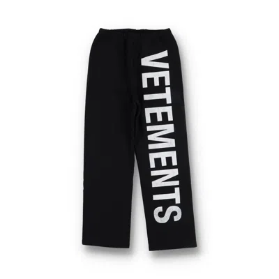 Pre-owned Vetements Black Big Logo Sweatpants