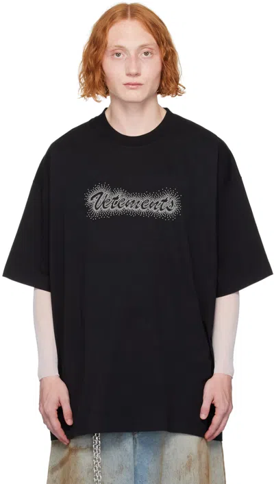 Vetements Black Bling Logo T-shirt