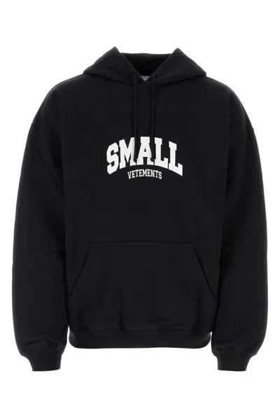 Vetements Black Cotton Blend Oversize Sweatshirt In Nero