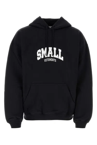 VETEMENTS BLACK COTTON BLEND OVERSIZE SWEATSHIRT