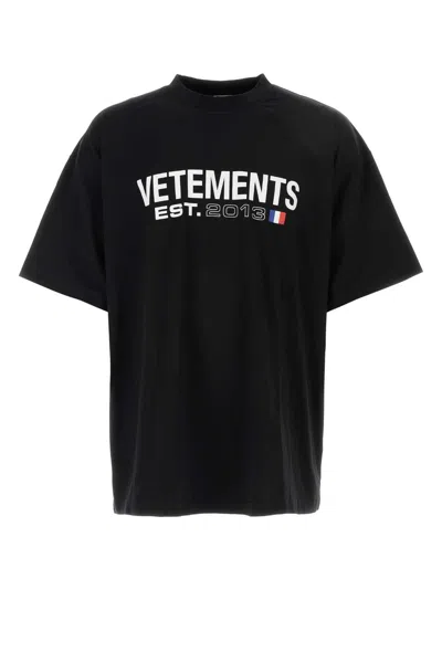 Vetements Black Cotton Oversize T-shirt