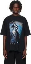 Vetements Black Cradle Of Filth Cut-up Oversized T-shirt In Blue