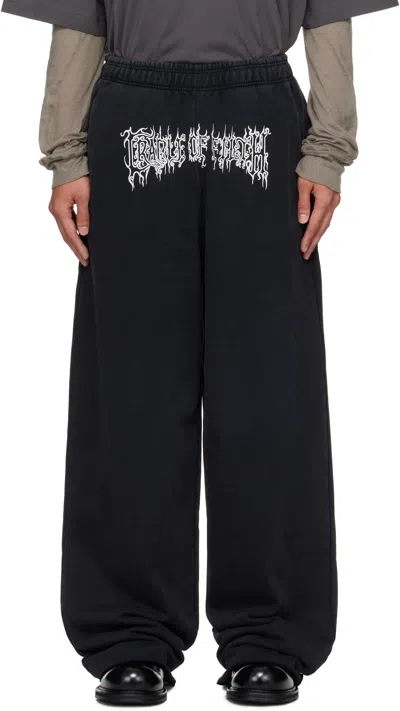 Vetements Black Cradle Of Filth Logo Baggy Sweatpants