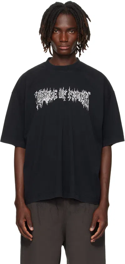 Vetements Black Cradle Of Filth Logo Regular T-shirt In Blue