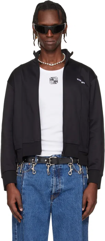 Vetements Black Cut-up Athletic Zip-up Track Jacket