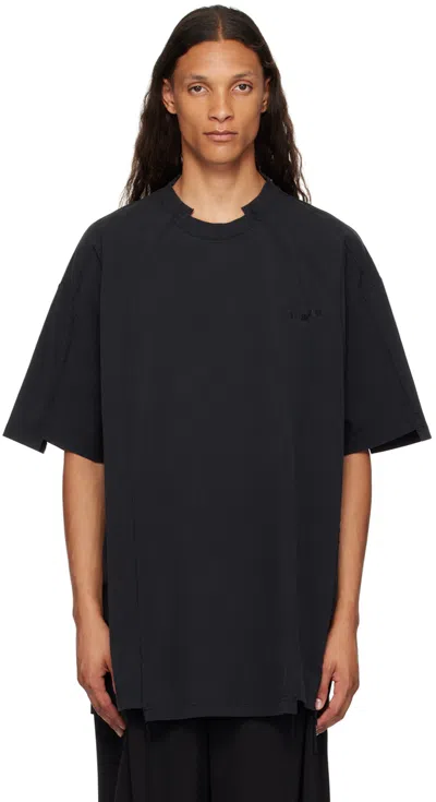 Vetements Black Cut-up T-shirt In Blackout