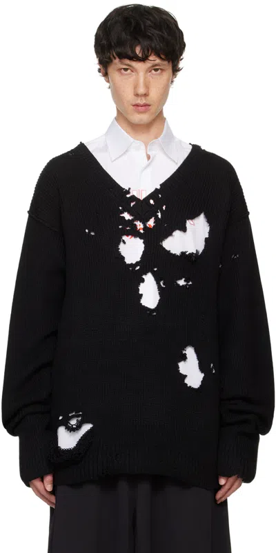 Vetements Black Destroyed Jumper