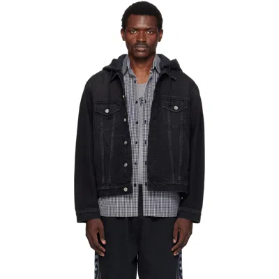 Vetements Black Detachable Hood Denim Jacket